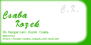 csaba kozek business card
